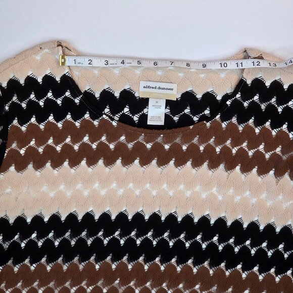 NWT - Alfred Dunner Lace Textured Top 3X Neutral Multi, 3/4 Sleeve, Thin Liner - Picture 7 of 11